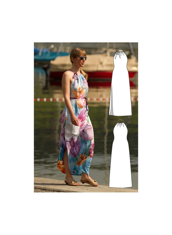 halter neck maxi dress pattern