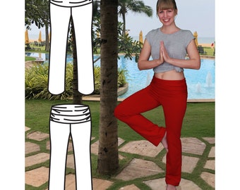 Patrón de costura de pantalones de yoga Yvonna. Patrón de costura de pantalones de yoga. Patrón de pantalones de yoga