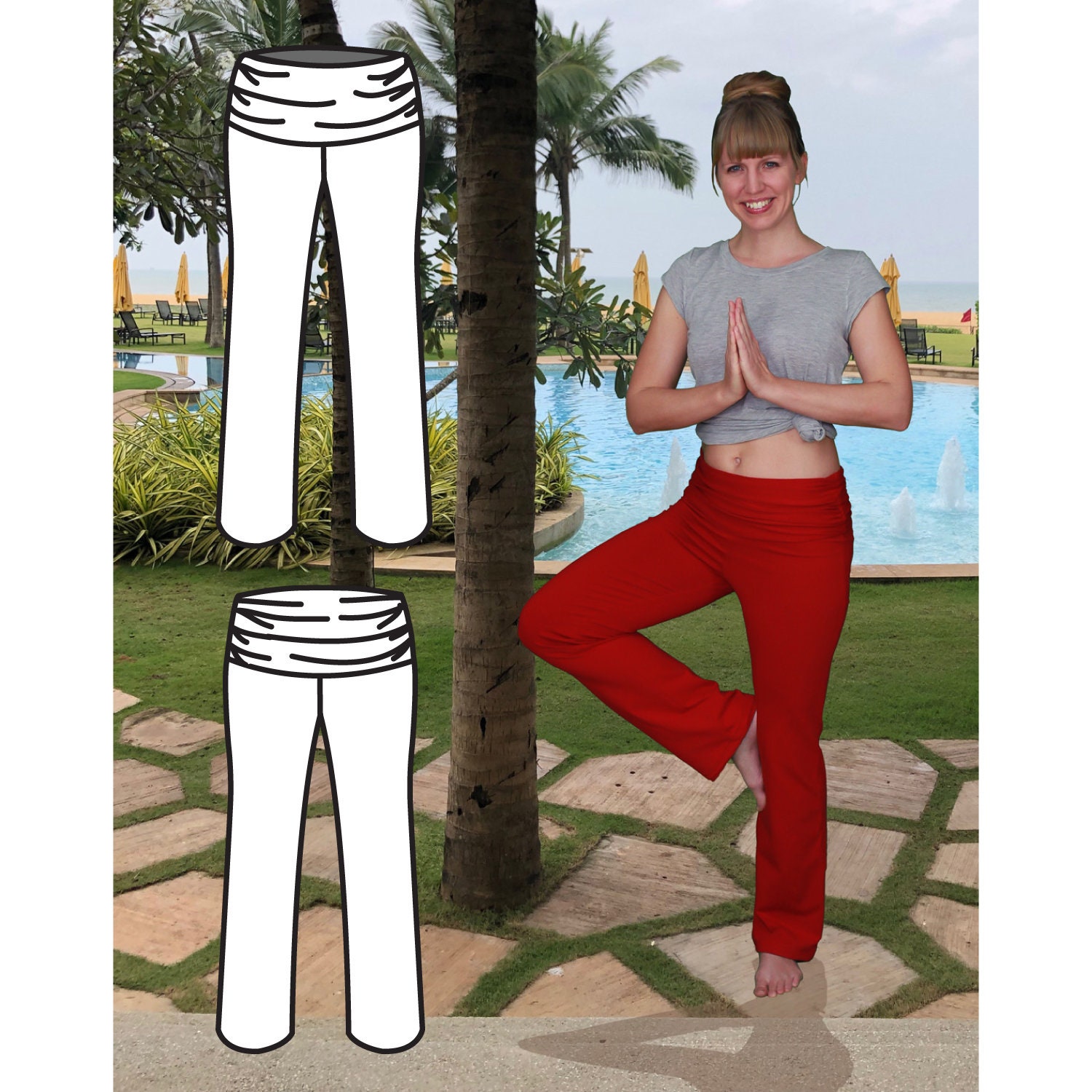 Womens Yoga Pants Pattern Flared Leggings Jazz Pants Pdf Sewing