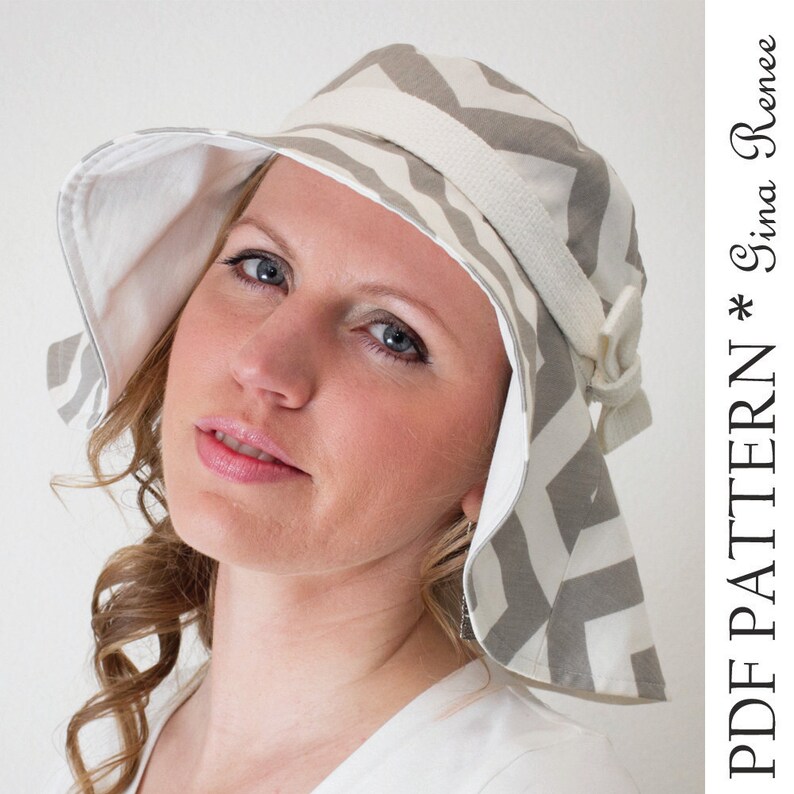 Womens Sunhat Pattern. Floppy Brim Hat Pattern Hat Sewing Etsy