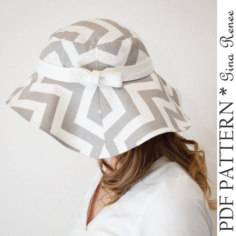 Womens Sunhat Pattern. Floppy Brim Hat Pattern Hat Sewing Etsy