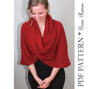 Infinity Scarf Pattern. Hooded Scarf pattern. Infinity Shawl patterns - PDF sewing patterns