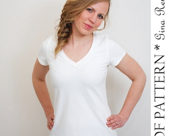 Womens Short & Long Sleeve Shirt Pattern. Tee Shirt Pattern. Regular Fit Tee pattern.