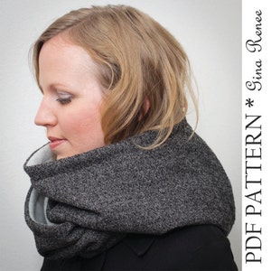 Hooded Scarf Pattern. Hood Scarf Sewing pattern. Infinity Scarf sewing pattern PDF pattern image 2