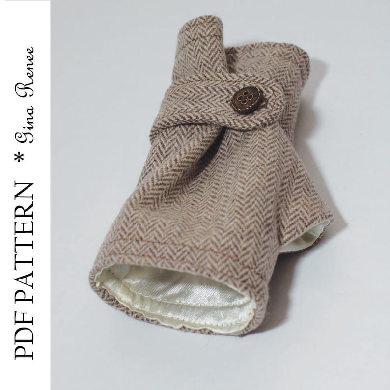 Fingerless Glove Pattern with Strap. PDF Glove Sewing Pattern. image 3