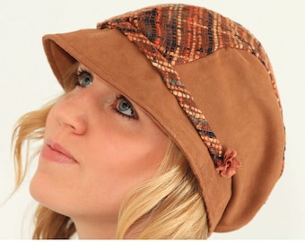 Womens Hat Sewing pattern. Sun hat with flat cap top. PDF pattern.