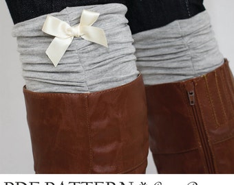 Boot Cuff and Leg Warmer Sewing Pattern. Womens Boot sock and Legwarmers PDF Sewing Pattern