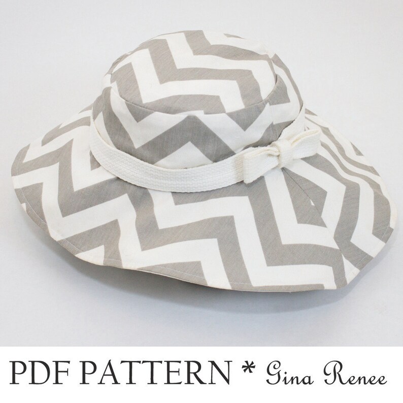 Womens Sunhat Pattern. Floppy Brim Hat Pattern Hat Sewing Etsy