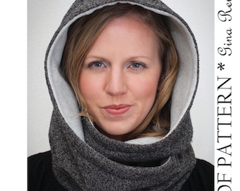 Hooded Scarf Pattern. Hood Scarf Sewing pattern. Infinity Scarf sewing pattern - PDF pattern