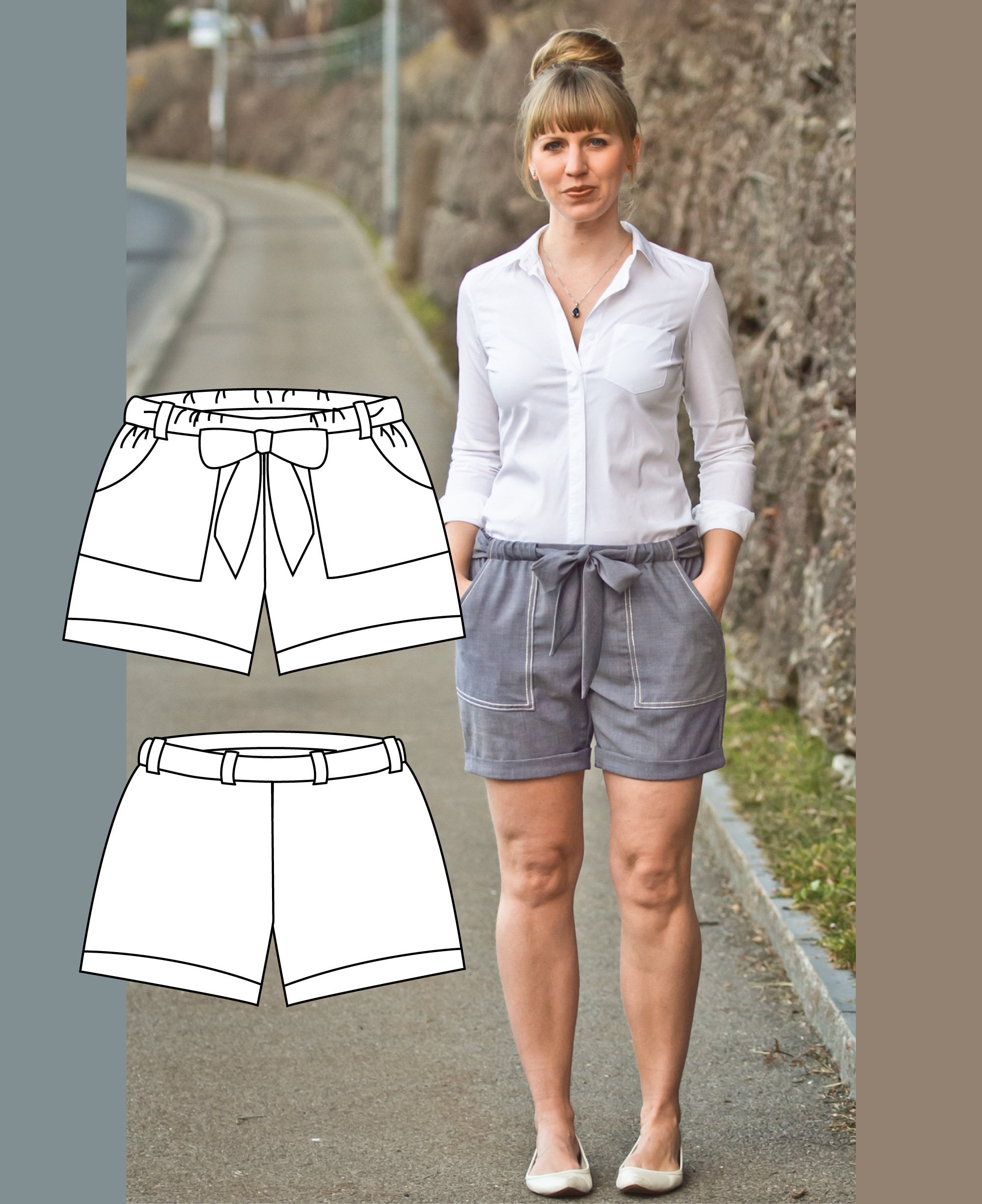 Quote Anthology Collision course Penelope Shorts Sewing Pattern. Pants Sewing Pattern. Womens - Etsy Ireland