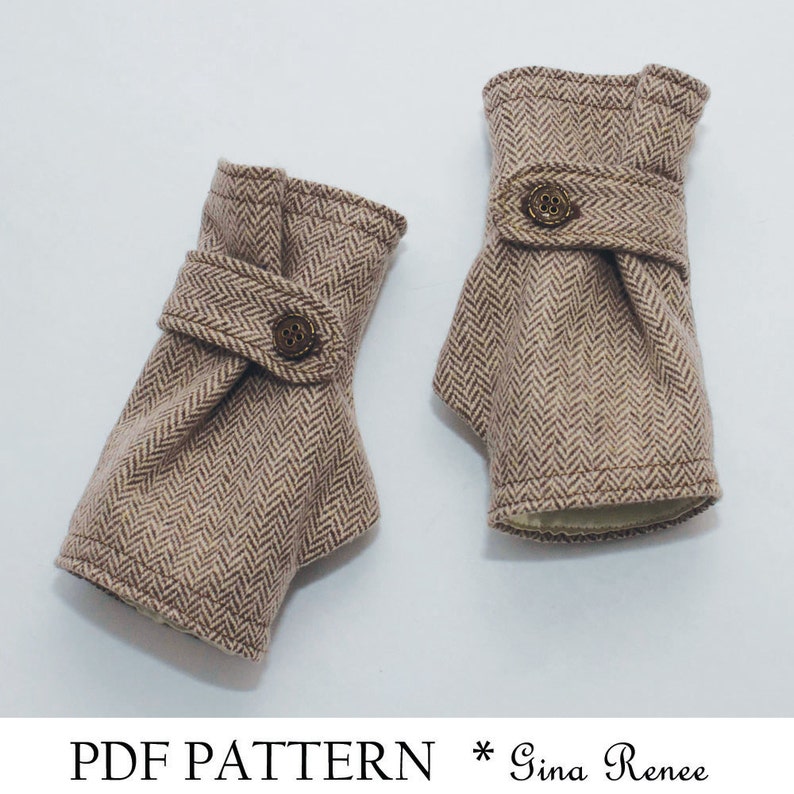Fingerless Glove Pattern with Strap. PDF Glove Sewing Pattern. image 4