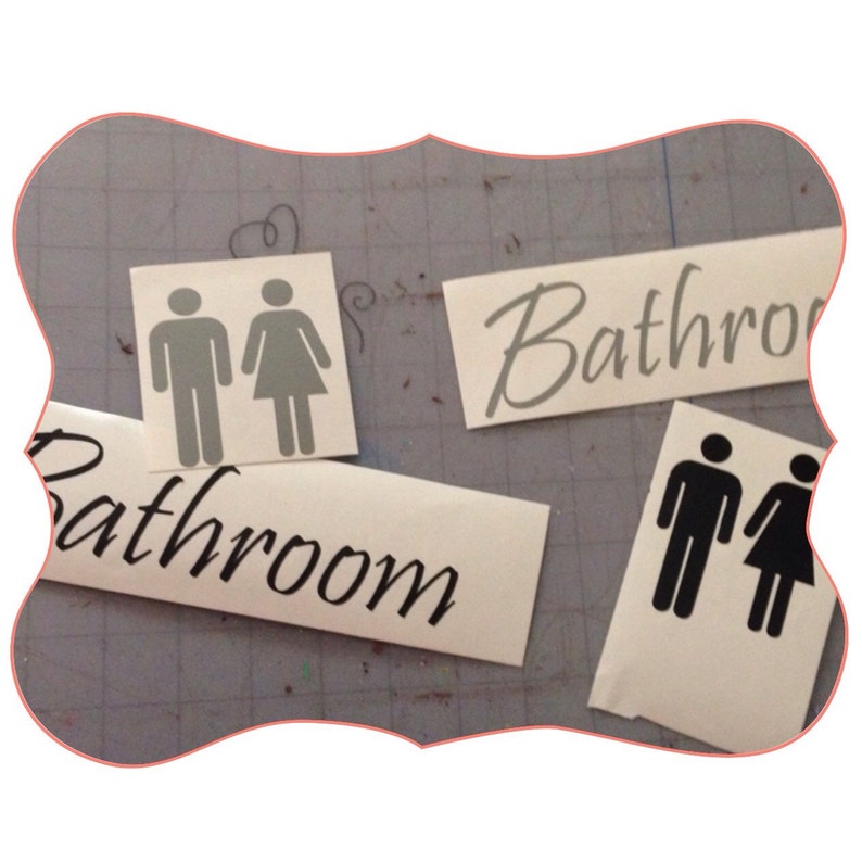 Restroom / Bathroom Sign Decal Customizeable Etsy