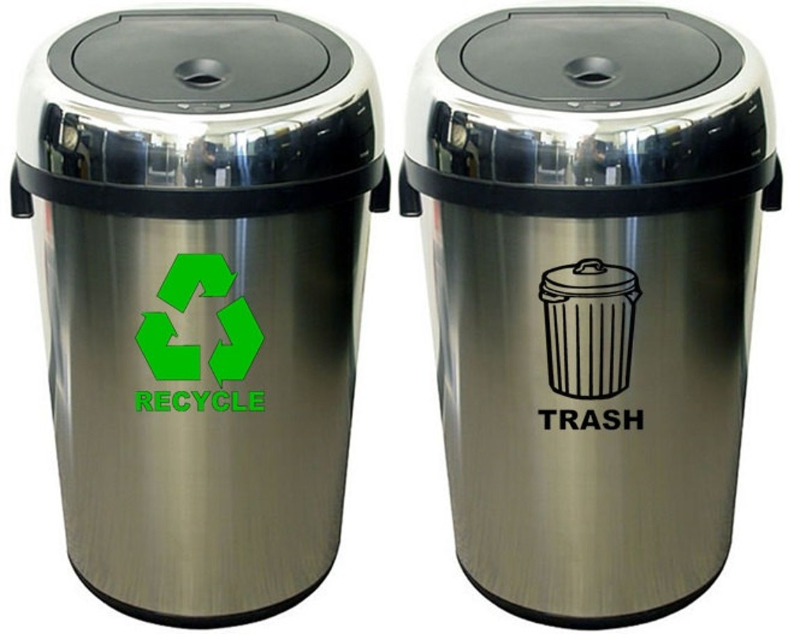 Recycle & Trash Can Decals Etsy