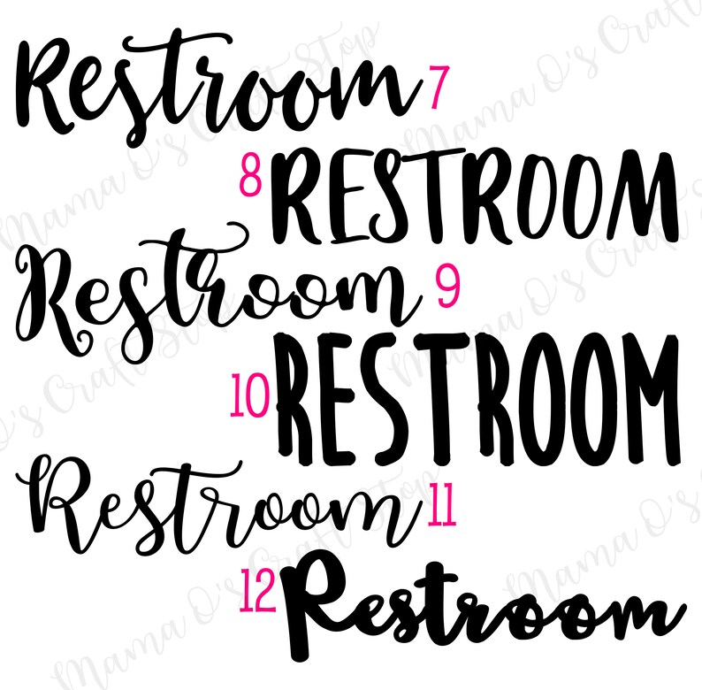 Restroom / Bathroom Sign Decal Customizeable Etsy