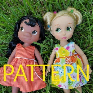 Fruity Wrap Dress SEWING PATTERN for Animator Dolls, Sewing Pattern, Doll Clothes, 16 in Doll Clothes, Dress Pattern, Toddler Doll Clothes