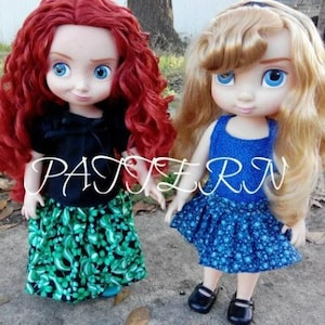 School Girl Pleated Skirt SEWING PATTERN fits 16 inch dolls such as Animator Collection Doll, Doll Clothes Pattern, Skirt Pattern, DIY skirt