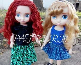 Schulmädchen Faltenrock SCHNITTMUSTER passt 16 Zoll Puppen wie Animator Collection Puppe, Puppenkleidung Muster, Rock Muster, DIY Rock
