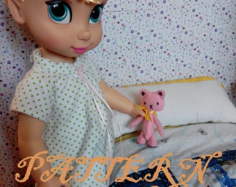 Sommer Pyjama Kollektion MUSTER passt 16 Zoll Puppen wie Animator Collection Puppe, Puppenkleidung Muster, Pyjamas, Nachthemd, Kleinkind Puppe