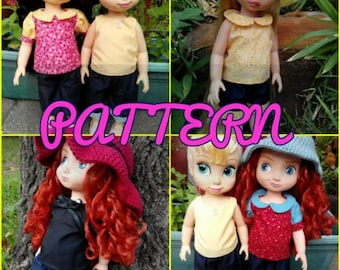 Hosen, Shorts, und Capris Muster Nähmuster für Animator Collection Doll, Puppenkleidung Muster, 16-Inch-Puppe und Animator Doll