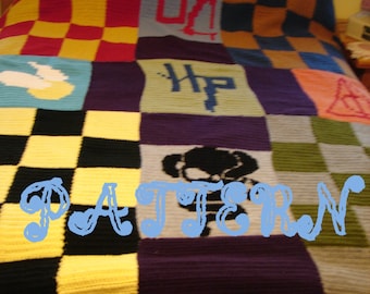 PATTERN Harry Potter Blanket DIGITAL Crochet PATTERN, Harry Potter Quilt, Harry Potter Throw, Harry Potter Afghan, Harry Potter diy