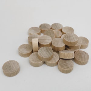 1/2&quot; Wood Discs - Wood Circles - Set of 25 Unfinished Wood Coins - 3/16&quot; Thick Wood Rounds - Wooden Circles