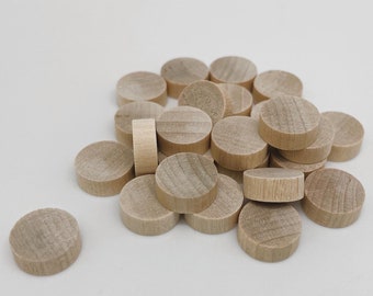 1/2" Wood Discs - Wood Circles - Set of 25 Unfinished Wood Coins - 3/16" Thick Wood Rounds - Wooden Circles