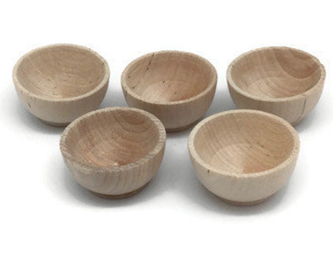 1 1/2 Miniature Wood Bowl Set of 5 Unfinished Wood Bowls Wooden Bowls Etsy