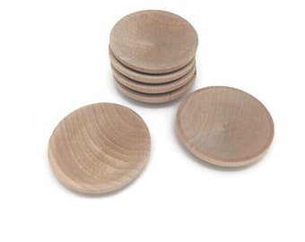 1 1/2" Miniature Wood Plates - Set of 6 Plates - Unfinished Wood - Doll House Miniatures