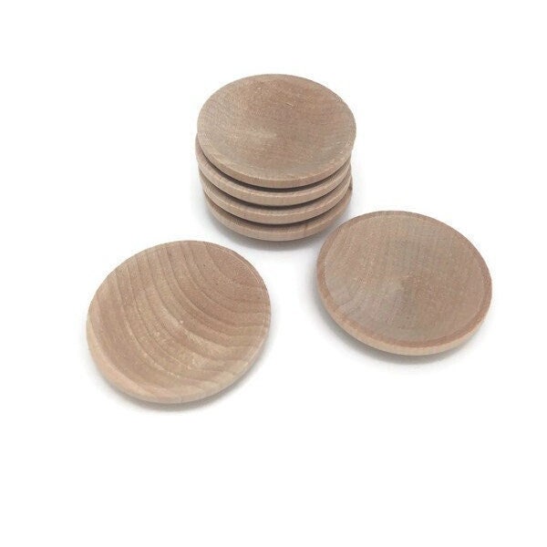 1 1/2" Miniature Wood Plates - Set of 6 Plates - Unfinished Wood - Doll House Miniatures