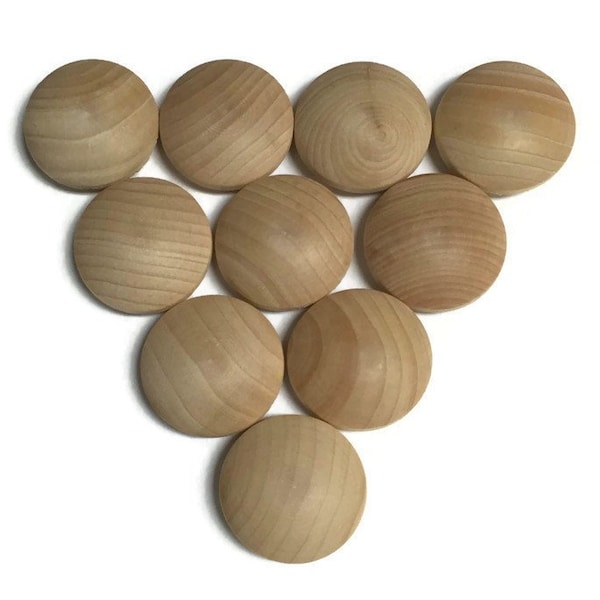 1" Mushroom Buttons - Maple Wood Plugs - Set of 10 - Unfinished Wood - Screw Hole Plug - Wooden Mushroom - Wood Mushroom Plug - Wood Plug