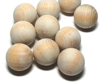 1.00 in // 25.4 mm 10 Hardwood Balls Solid Birch Wood Ball 1 Inch Dia.