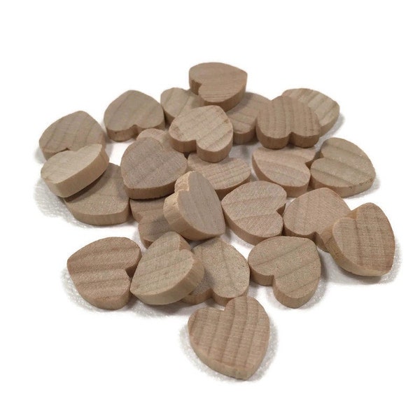 1/2" Wood Heart - Set of 25 Unfinished Wood Hearts - 1/8" Thick - Wooden Heart - Heart Cut Outs