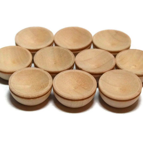 3/4" Miniature Wood Bowl - Set of 10 Unfinished Wood Bowls - Wooden Bowls