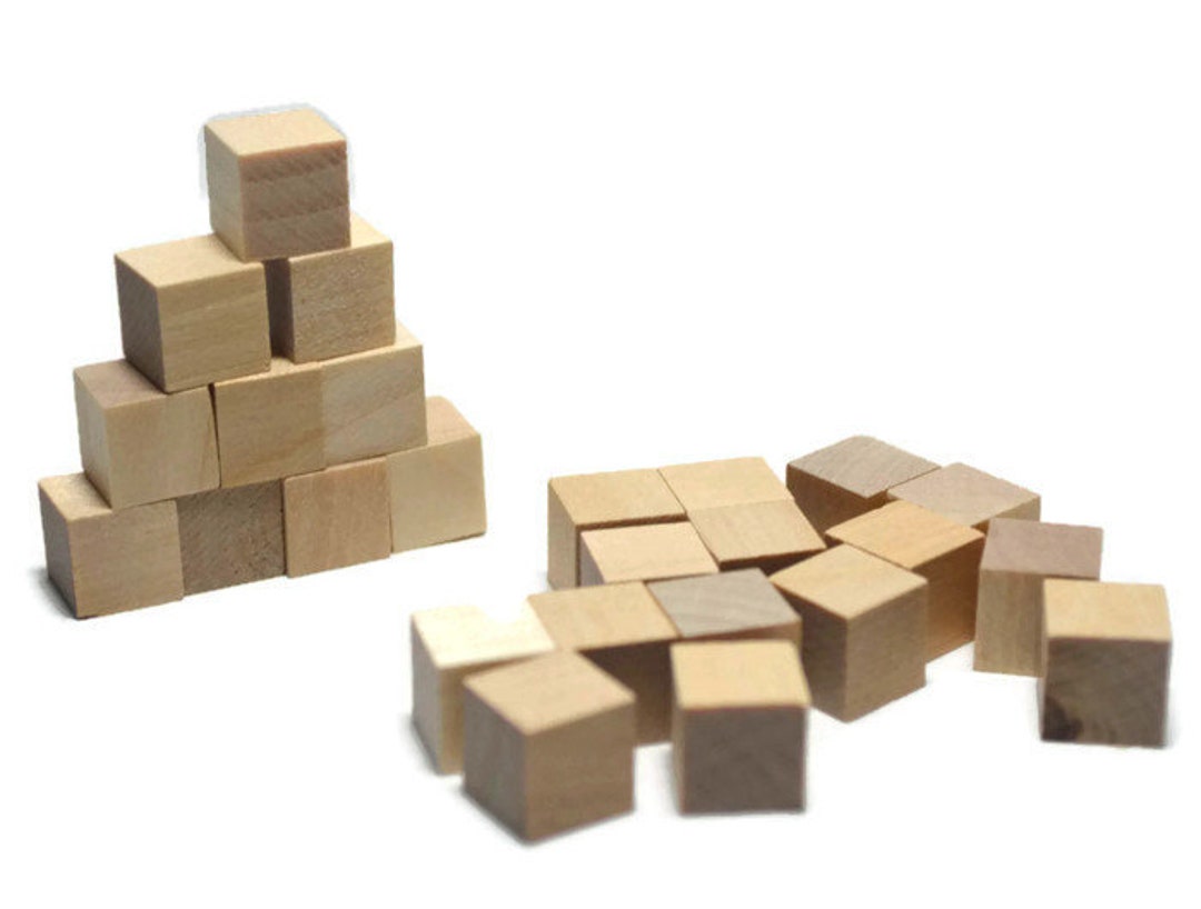 1-1/4 Wood Squares - Set of 10 - Wood Tiles - Unfinished Wood - 1/8 Thick