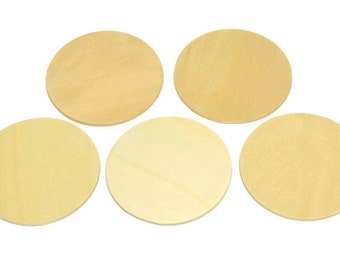 3" Wood Circles - Set of 5 Wood Circles - Unfinished Wood - 1/8" Thick - Wood Rounds - 3" Wood Discs