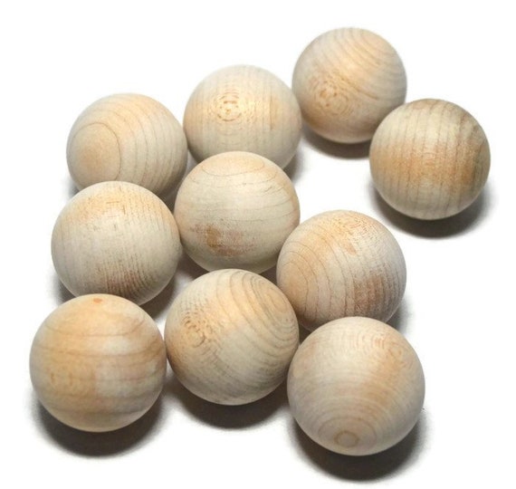 1 Wood Balls Set of 10 Unfinished Solid Wood 1 Inch Ball Wooden