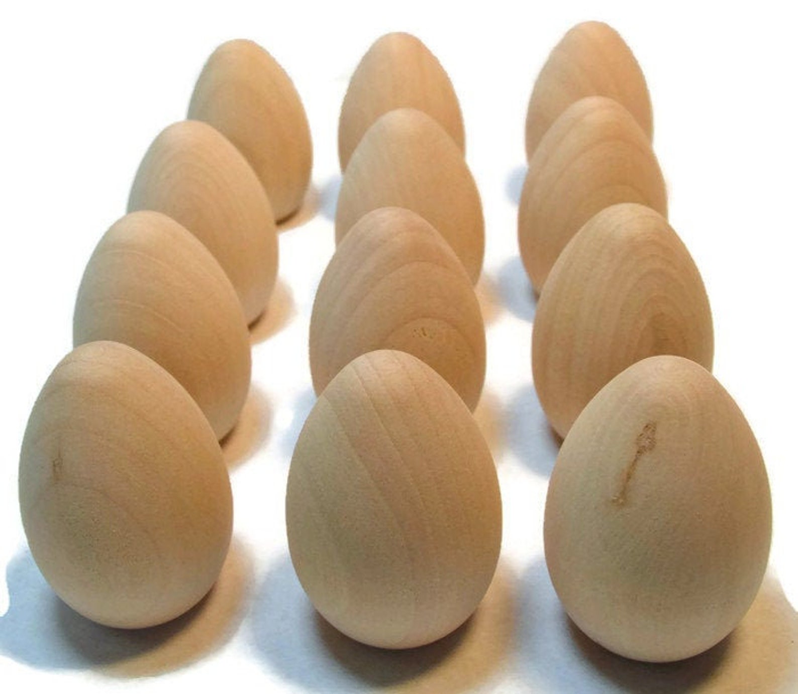 2 Wood Egg Set of 12 Unfinished Wooden Eggs Dozen Etsy
