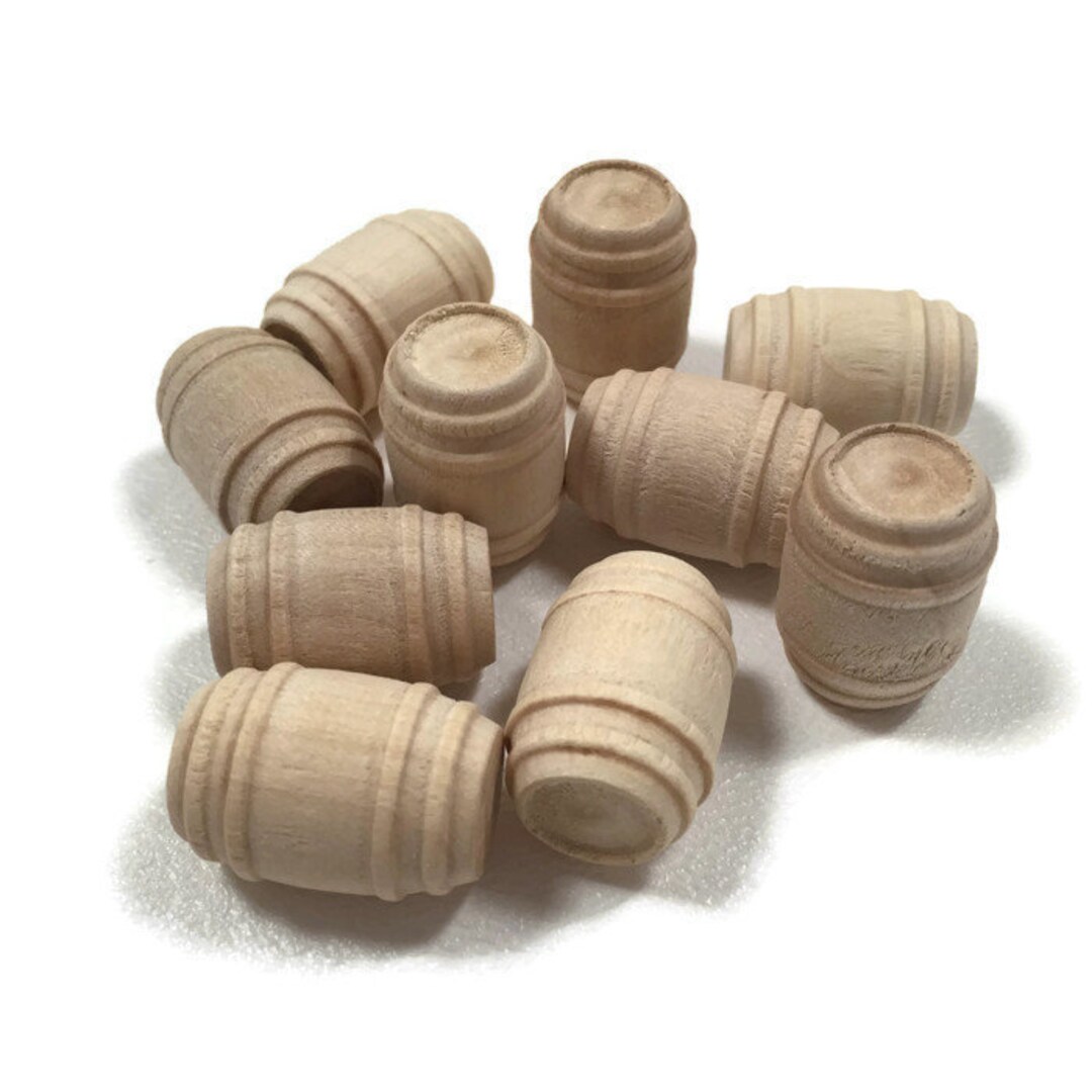 thumbnail interactive-video image 1 of Unfinished Wooden Pickle Barrel 1-5/8 For Woodwork Craft By 1 of 10