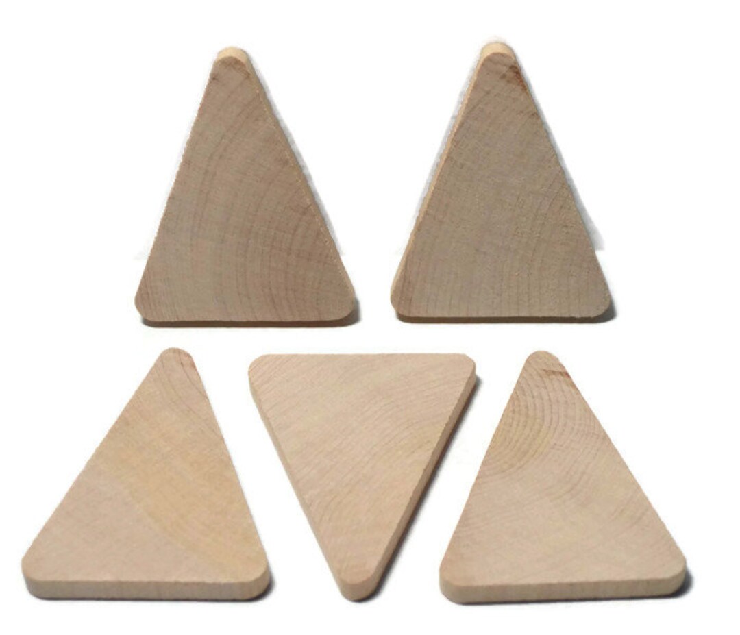 21/2 Wood Triangle Set of 5 Unfinished Wood Triangles Etsy