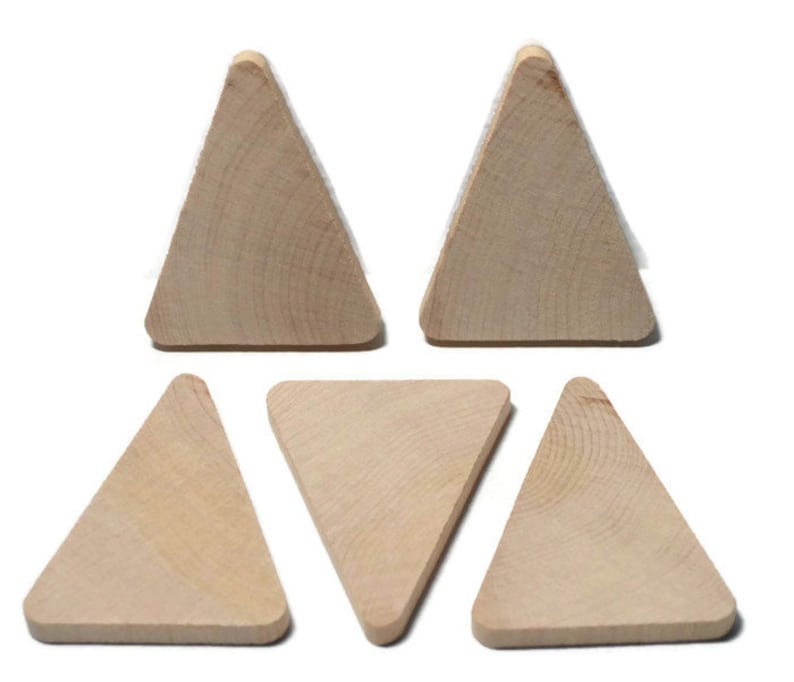 2-1/2 Wood Triangle Set of 5 Unfinished Wood Triangles - Etsy