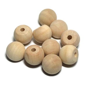 3/4" Wood Knobs - Doll Heads - Set of 10 Unfinished 3/4" Wooden Knobs - 3/16" Hole