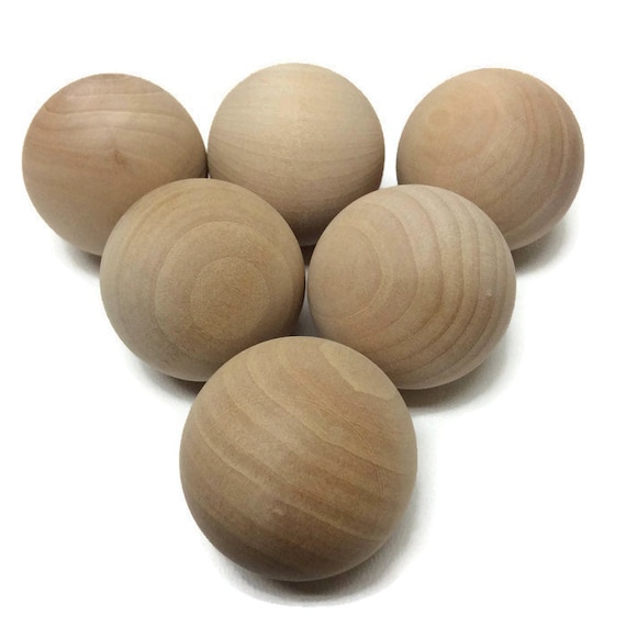 1-1/2 Wood Balls Wooden Balls Set of 6 Unfinished Solid Wood 1 1/2