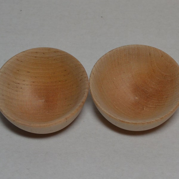 2-1/2" Miniature Wood Bowl - Set of 2 Wood Bowls - Unfinished Ring Cup