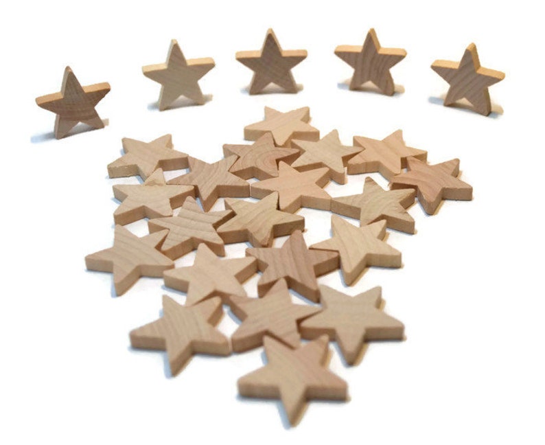 1 Wood Star Set Of 25 Unfinished Wood Stars Etsy