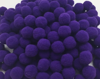 Purple Pom Poms - 25mm or 1 inch - Set of 25 Pieces - Plush Pompom - Plush Balls - Embellishment - DIY Garland - Violet Pom Poms