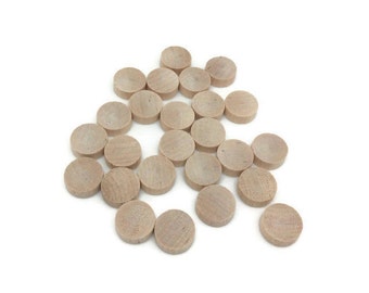 1/2" Wood Discs - Wood Circles - Set of 25 Unfinished Wood Coins - 3/16" Thick Wood Rounds - Wooden Circles