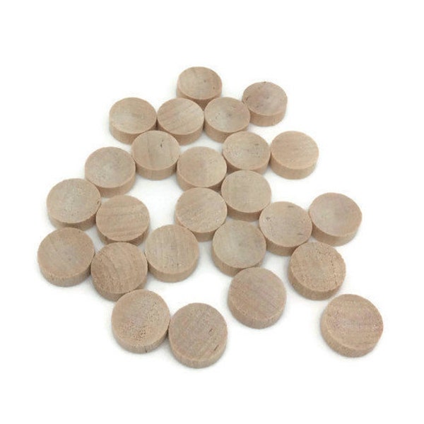 1/2" Wood Discs - Wood Circles - Set of 25 Unfinished Wood Coins - 3/16" Thick Wood Rounds - Wooden Circles