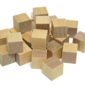 Small Wood Blocks, .5 Inch Wood Cubes, Blank Blocks, Unfinished