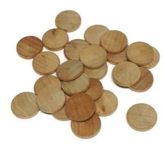 3/4 Wood Discs Wood Circles Set of 25 Unfinished Wood Coins 1/8