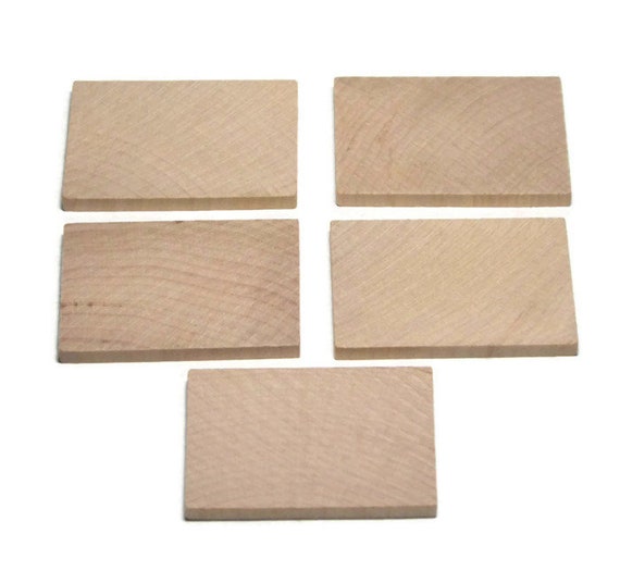 2-1/4 x 1-1/2 Wood Rectangles Set of 5 Wood | Etsy